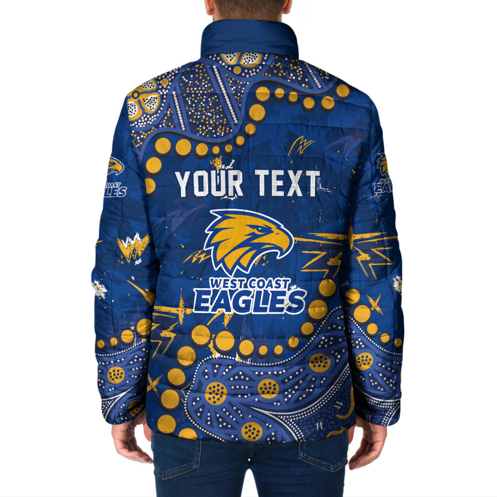 Personalized West Coast Eagles Padded Jacket Aboriginal Pattern with Graffiti Style