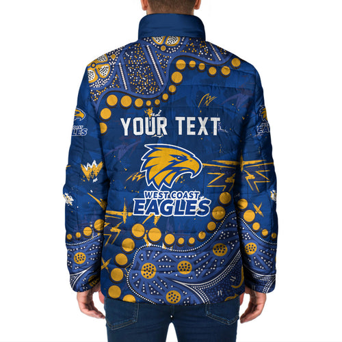 Personalized West Coast Eagles Padded Jacket Aboriginal Pattern with Graffiti Style