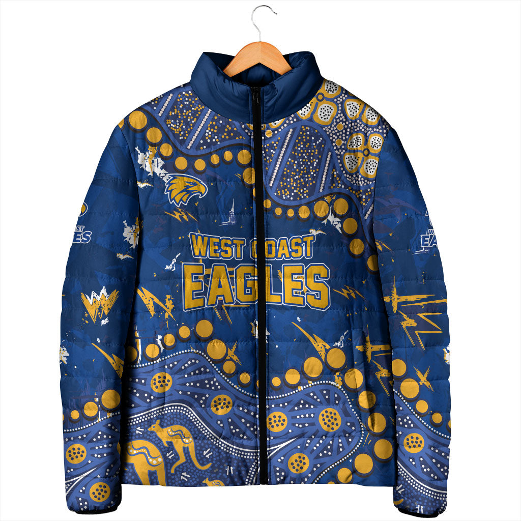 Personalized West Coast Eagles Padded Jacket Aboriginal Pattern with Graffiti Style