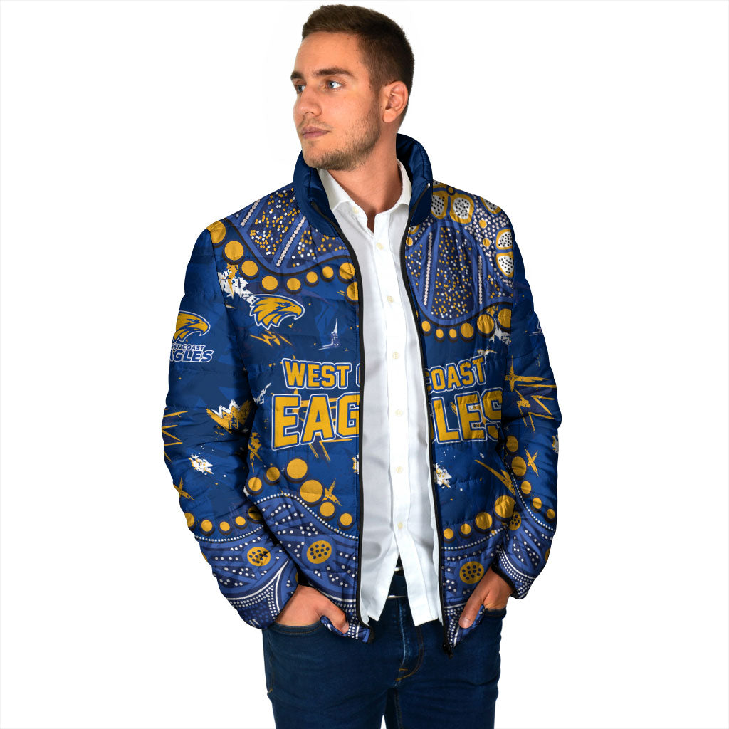 Personalized West Coast Eagles Padded Jacket Aboriginal Pattern with Graffiti Style