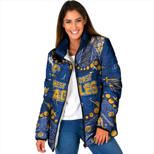 Personalized West Coast Eagles Padded Jacket Aboriginal Pattern with Graffiti Style