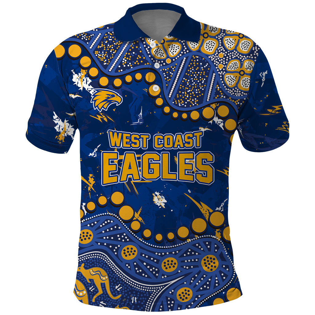 Personalized West Coast Eagles Polo Shirt Aboriginal Pattern with Graffiti Style