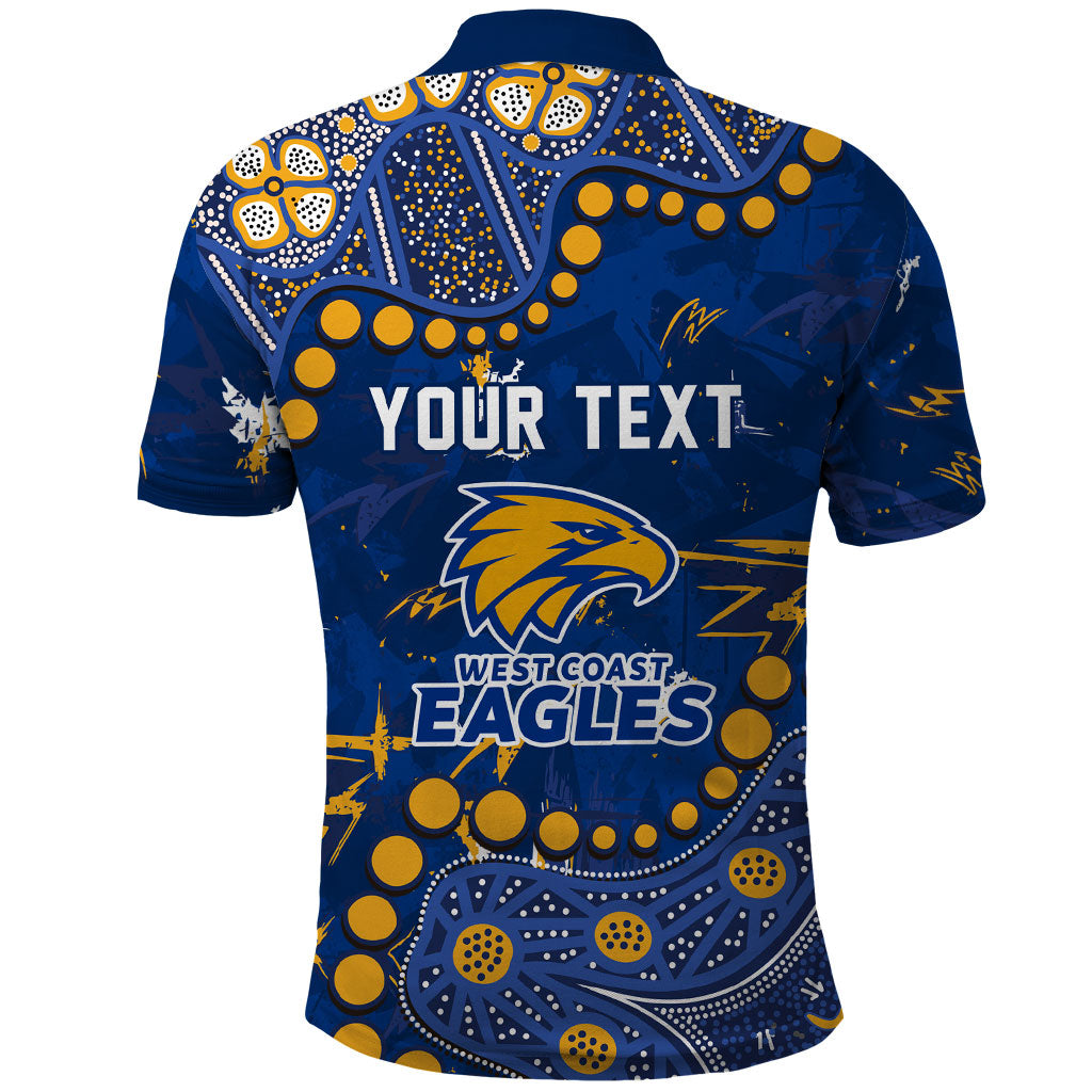 Personalized West Coast Eagles Polo Shirt Aboriginal Pattern with Graffiti Style