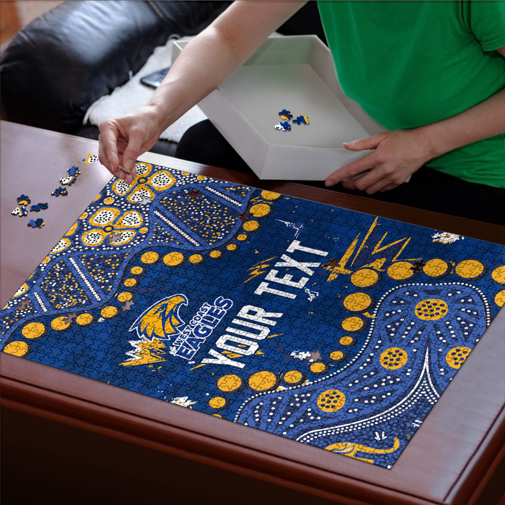 Personalized West Coast Eagles Puzzle Aboriginal Pattern with Graffiti Style