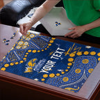 Personalized West Coast Eagles Puzzle Aboriginal Pattern with Graffiti Style