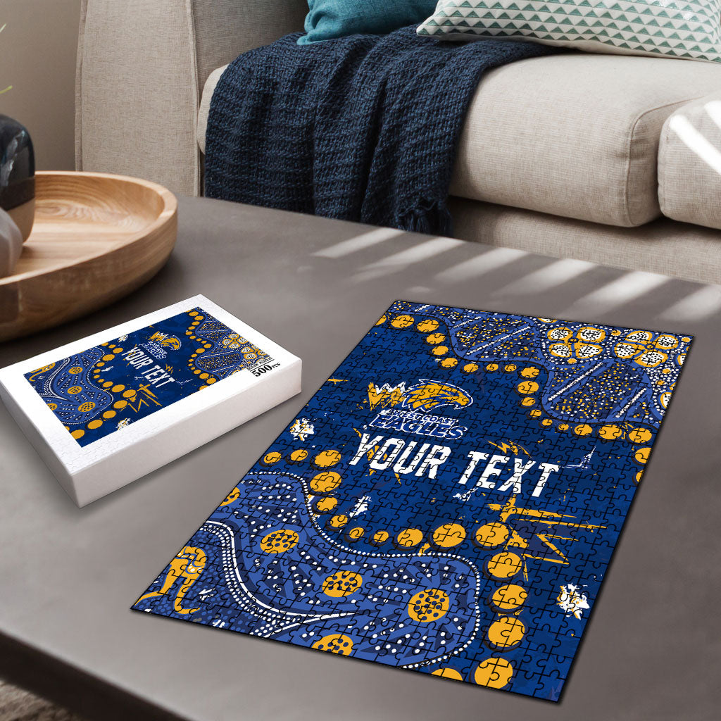 Personalized West Coast Eagles Puzzle Aboriginal Pattern with Graffiti Style