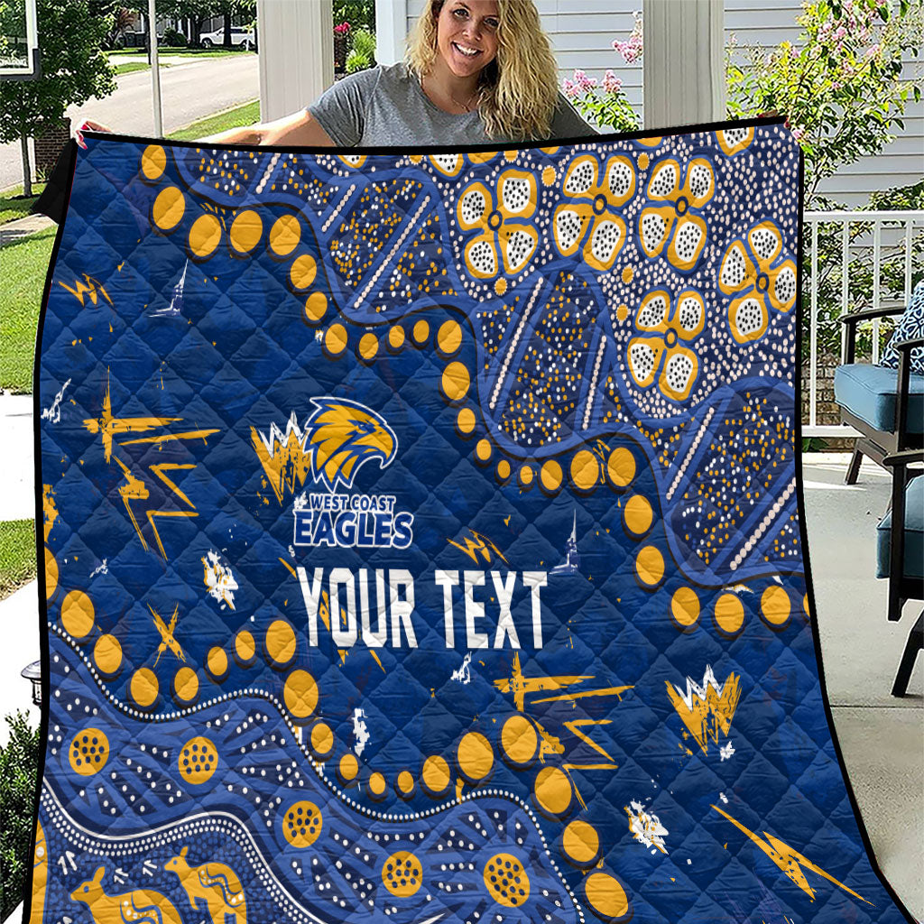 Personalized West Coast Eagles Quilt Aboriginal Pattern with Graffiti Style
