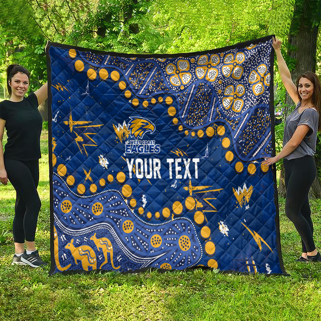 Personalized West Coast Eagles Quilt Aboriginal Pattern with Graffiti Style