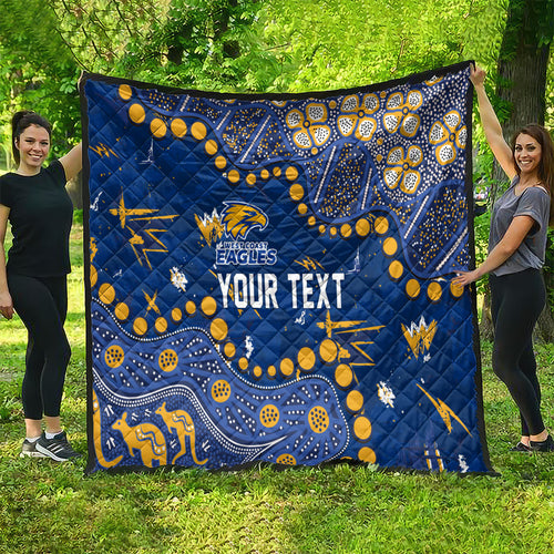 Personalized West Coast Eagles Quilt Aboriginal Pattern with Graffiti Style