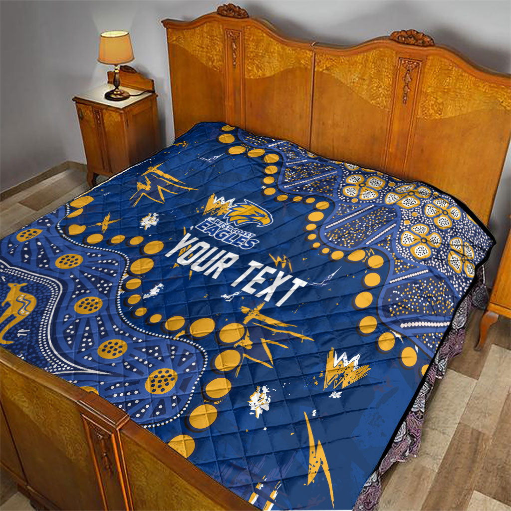 Personalized West Coast Eagles Quilt Aboriginal Pattern with Graffiti Style