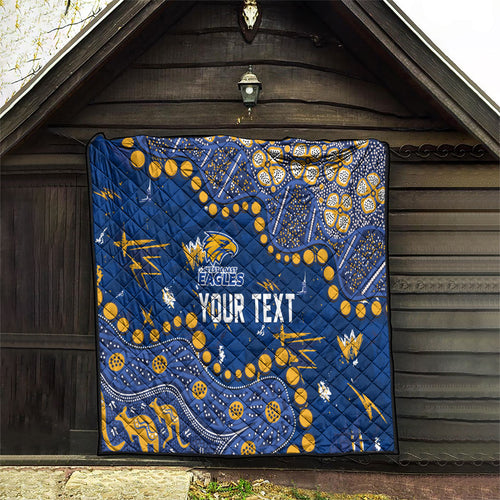 Personalized West Coast Eagles Quilt Aboriginal Pattern with Graffiti Style