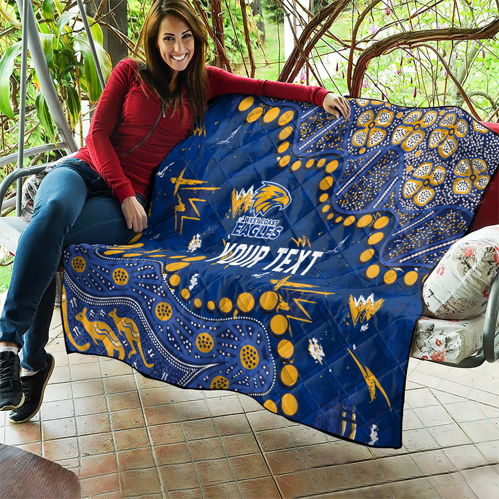 Personalized West Coast Eagles Quilt Aboriginal Pattern with Graffiti Style