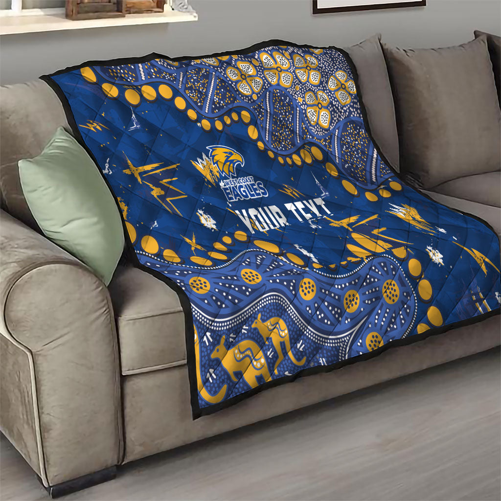 Personalized West Coast Eagles Quilt Aboriginal Pattern with Graffiti Style