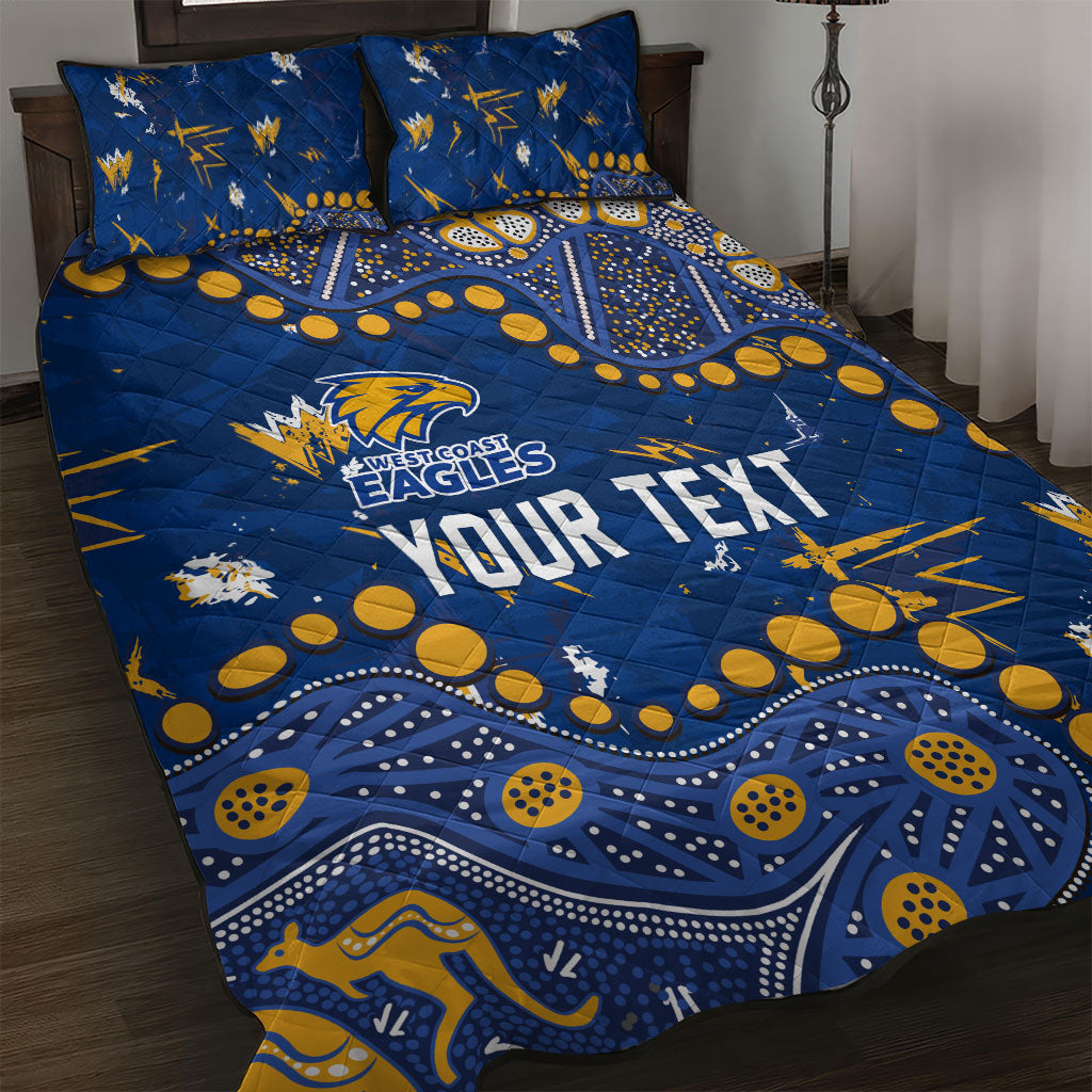 Personalized West Coast Eagles Quilt Bed Set Aboriginal Pattern with Graffiti Style