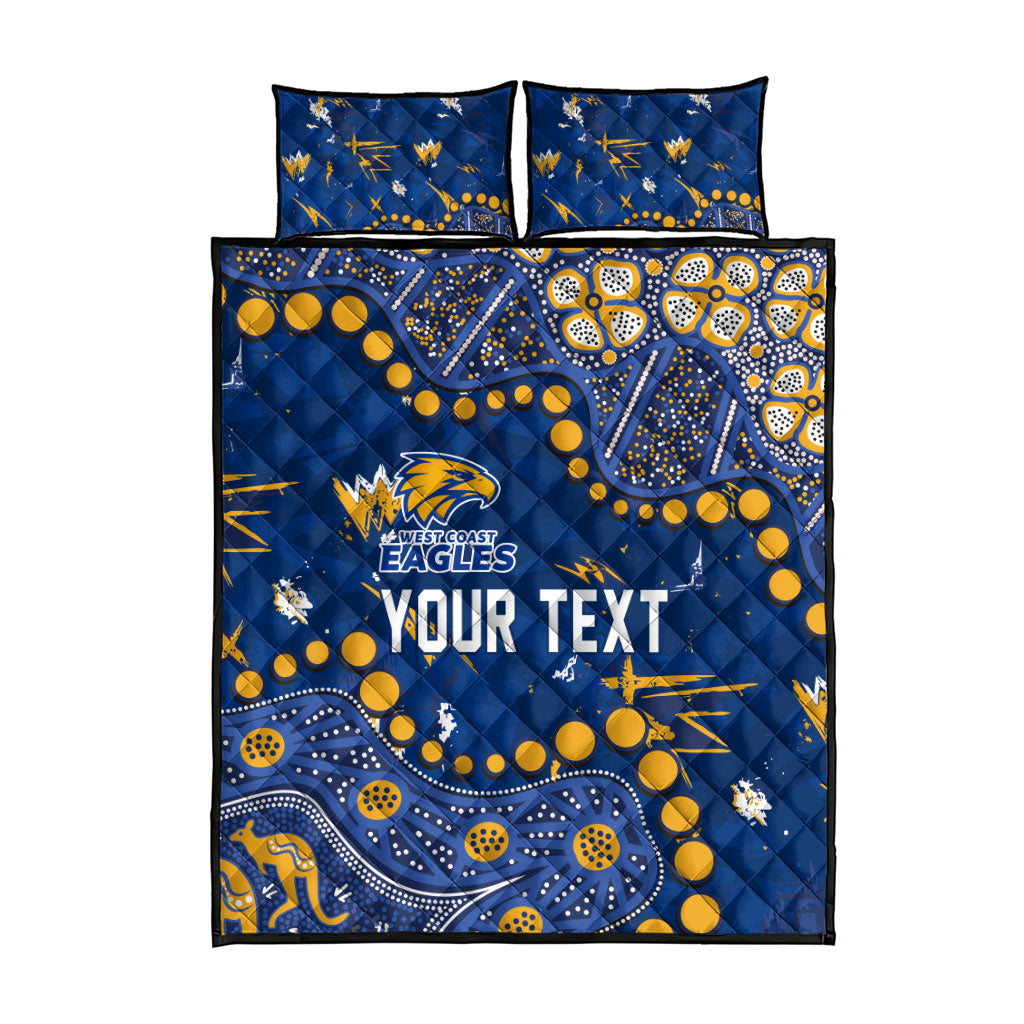 Personalized West Coast Eagles Quilt Bed Set Aboriginal Pattern with Graffiti Style