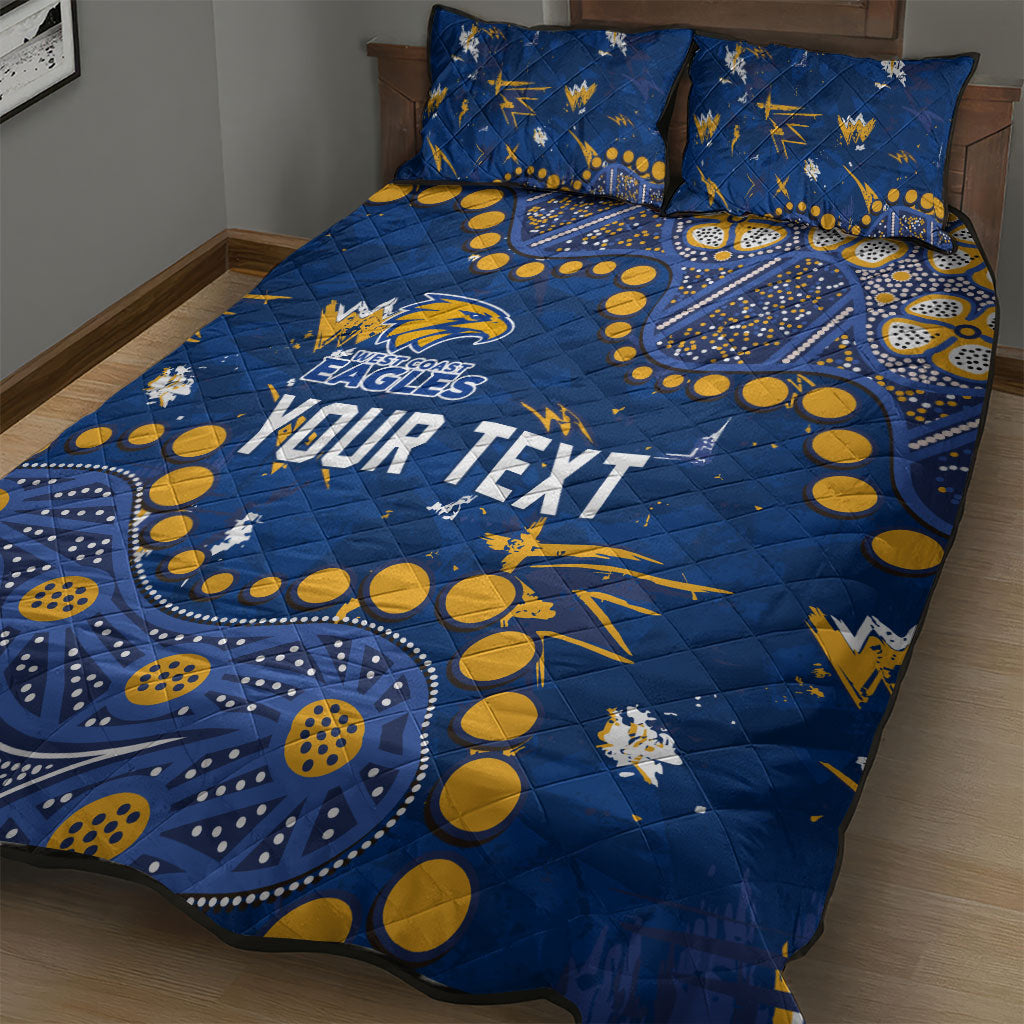 Personalized West Coast Eagles Quilt Bed Set Aboriginal Pattern with Graffiti Style