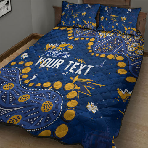 Personalized West Coast Eagles Quilt Bed Set Aboriginal Pattern with Graffiti Style