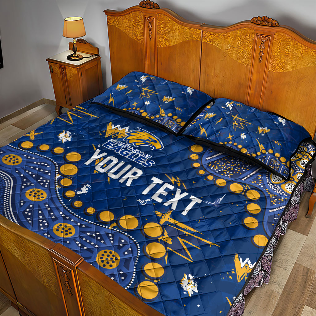 Personalized West Coast Eagles Quilt Bed Set Aboriginal Pattern with Graffiti Style