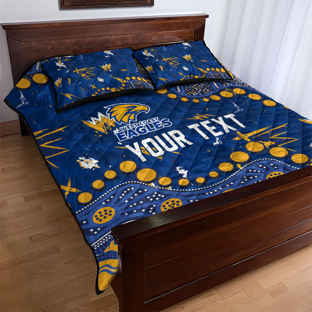 Personalized West Coast Eagles Quilt Bed Set Aboriginal Pattern with Graffiti Style