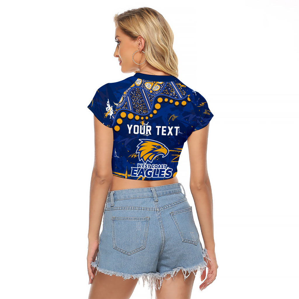 Personalized West Coast Eagles Raglan Cropped T Shirt Aboriginal Pattern with Graffiti Style