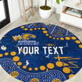 Personalized West Coast Eagles Round Carpet Aboriginal Pattern with Graffiti Style