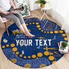 Personalized West Coast Eagles Round Carpet Aboriginal Pattern with Graffiti Style