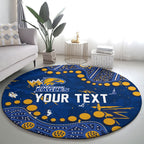 Personalized West Coast Eagles Round Carpet Aboriginal Pattern with Graffiti Style