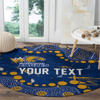 Personalized West Coast Eagles Round Carpet Aboriginal Pattern with Graffiti Style