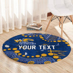 Personalized West Coast Eagles Round Carpet Aboriginal Pattern with Graffiti Style