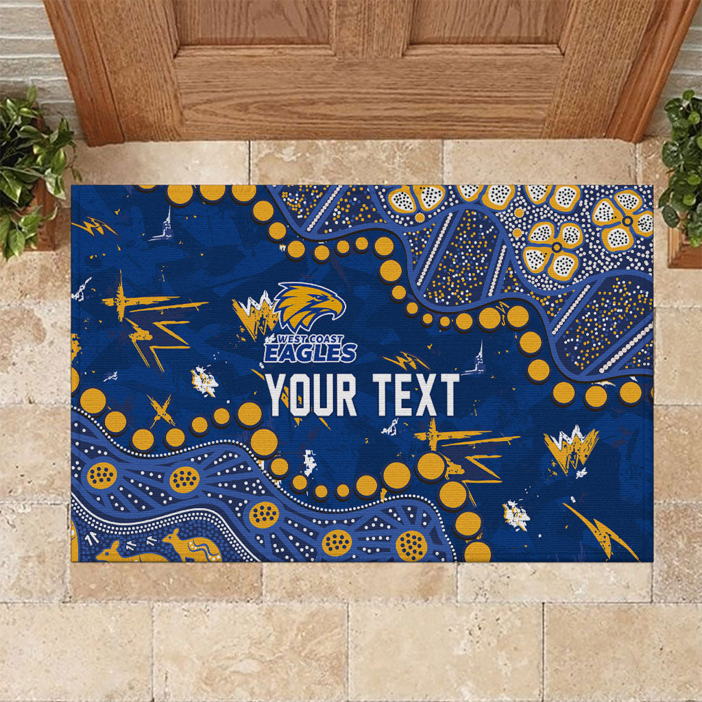 Personalized West Coast Eagles Rubber Doormat Aboriginal Pattern with Graffiti Style