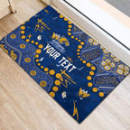 Personalized West Coast Eagles Rubber Doormat Aboriginal Pattern with Graffiti Style