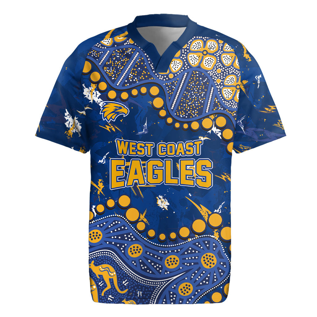 Personalized West Coast Eagles Rugby Jersey Aboriginal Pattern with Graffiti Style