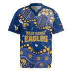 Personalized West Coast Eagles Rugby Jersey Aboriginal Pattern with Graffiti Style