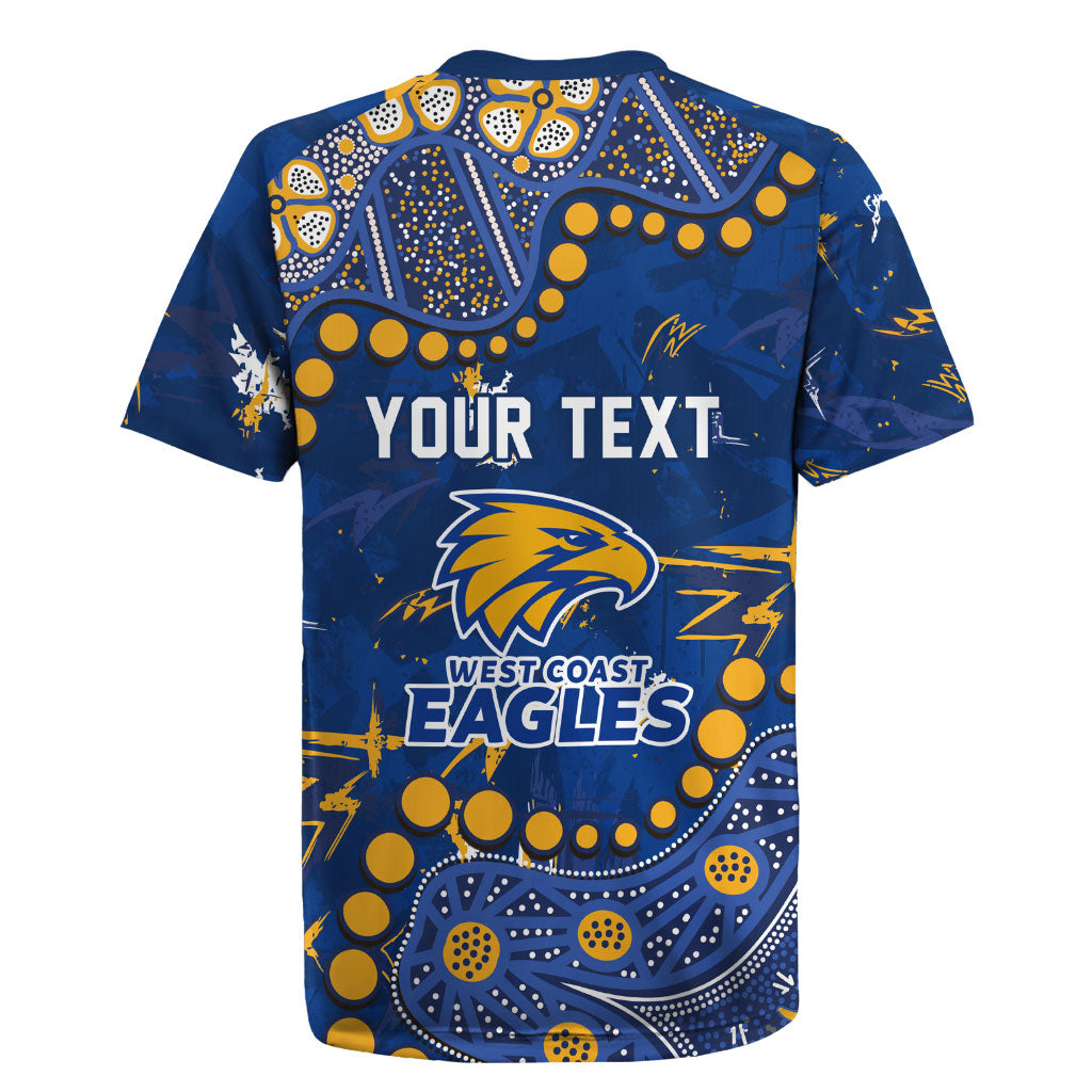Personalized West Coast Eagles Rugby Jersey Aboriginal Pattern with Graffiti Style
