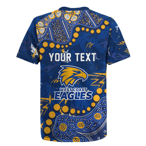 Personalized West Coast Eagles Rugby Jersey Aboriginal Pattern with Graffiti Style