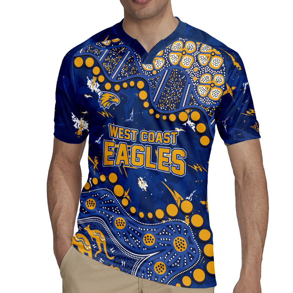 Personalized West Coast Eagles Rugby Jersey Aboriginal Pattern with Graffiti Style