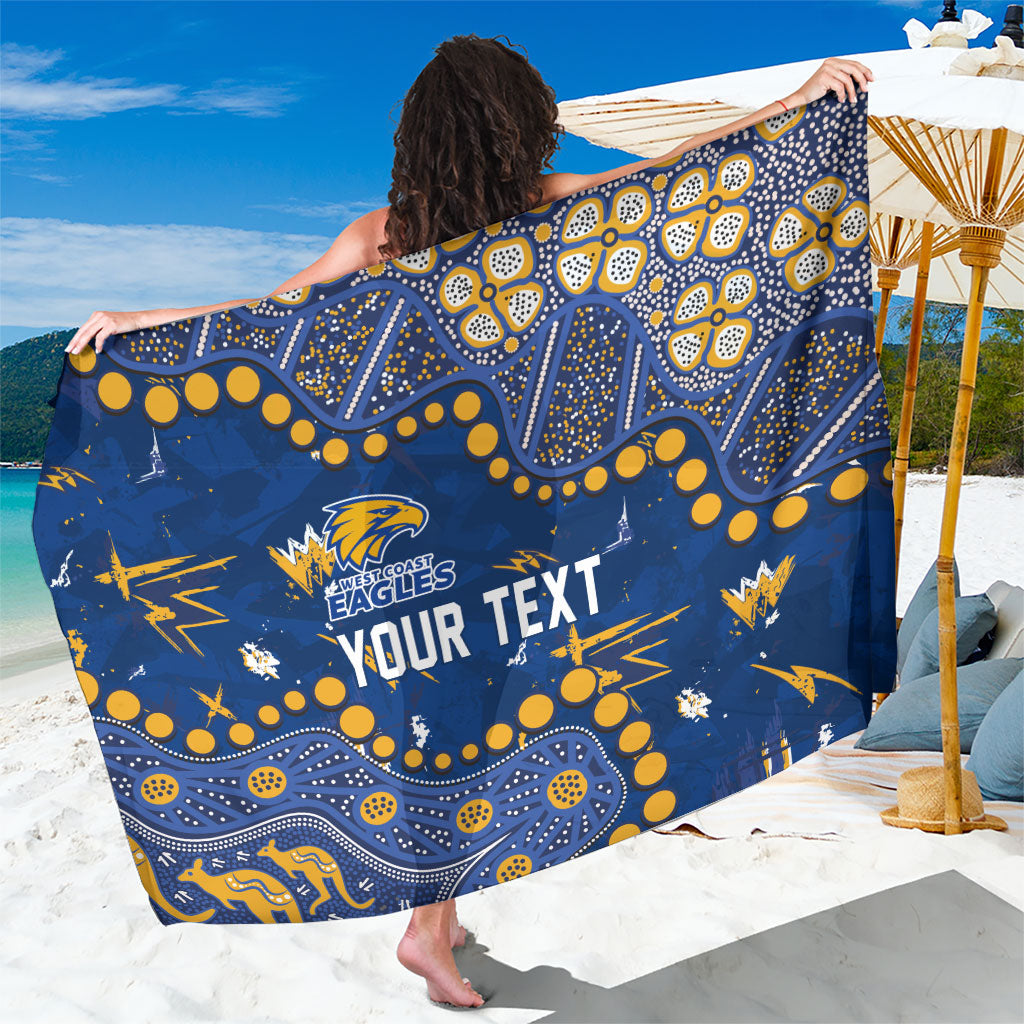 Personalized West Coast Eagles Sarong Aboriginal Pattern with Graffiti Style