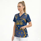 Personalized West Coast Eagles Scrub Top Aboriginal Pattern with Graffiti Style