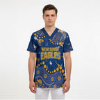 Personalized West Coast Eagles Scrub Top Aboriginal Pattern with Graffiti Style