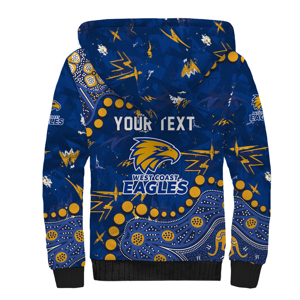 Personalized West Coast Eagles Sherpa Hoodie Aboriginal Pattern with Graffiti Style