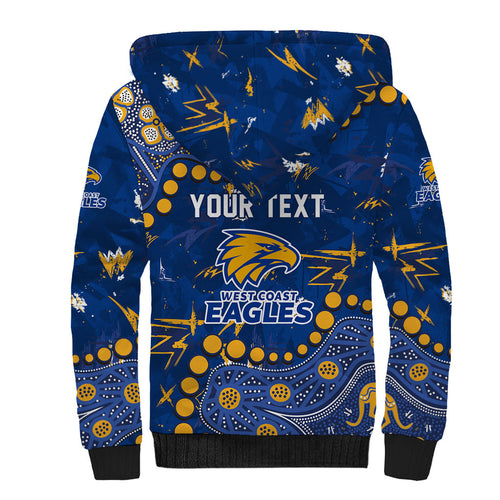 Personalized West Coast Eagles Sherpa Hoodie Aboriginal Pattern with Graffiti Style
