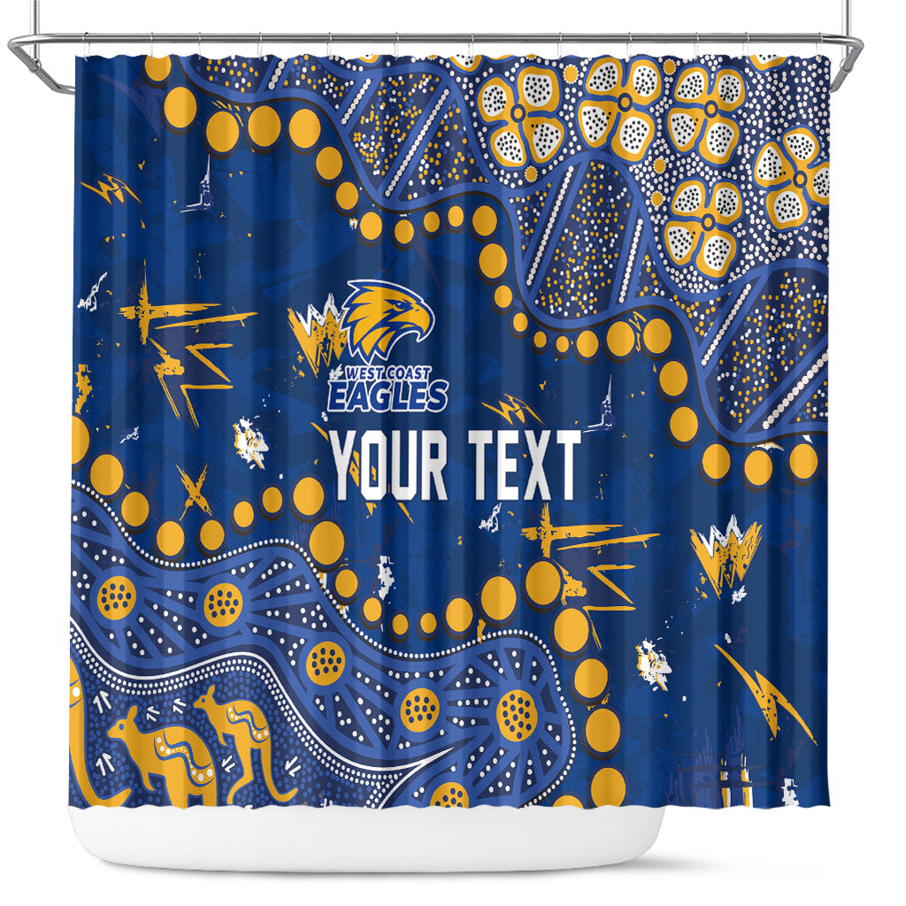 Personalized West Coast Eagles Shower Curtain Aboriginal Pattern with Graffiti Style