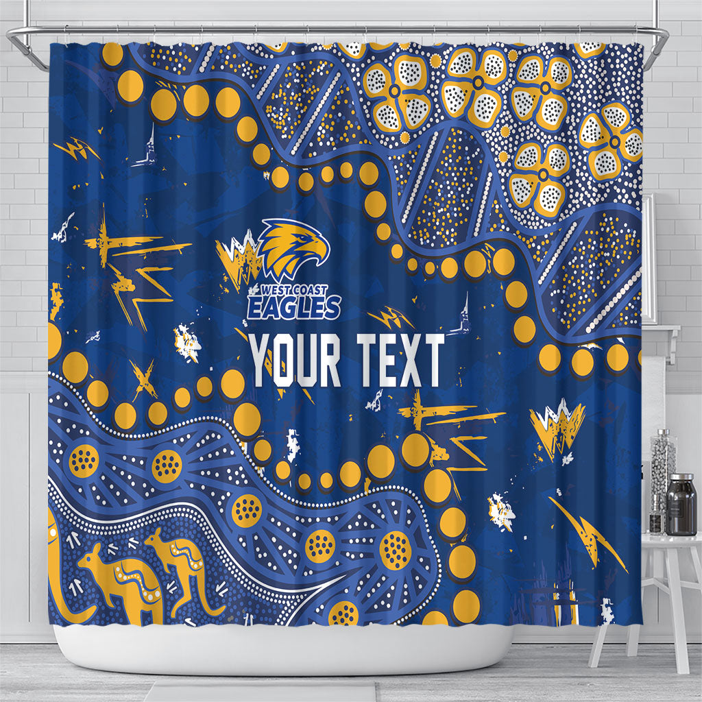 Personalized West Coast Eagles Shower Curtain Aboriginal Pattern with Graffiti Style