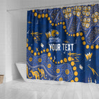 Personalized West Coast Eagles Shower Curtain Aboriginal Pattern with Graffiti Style