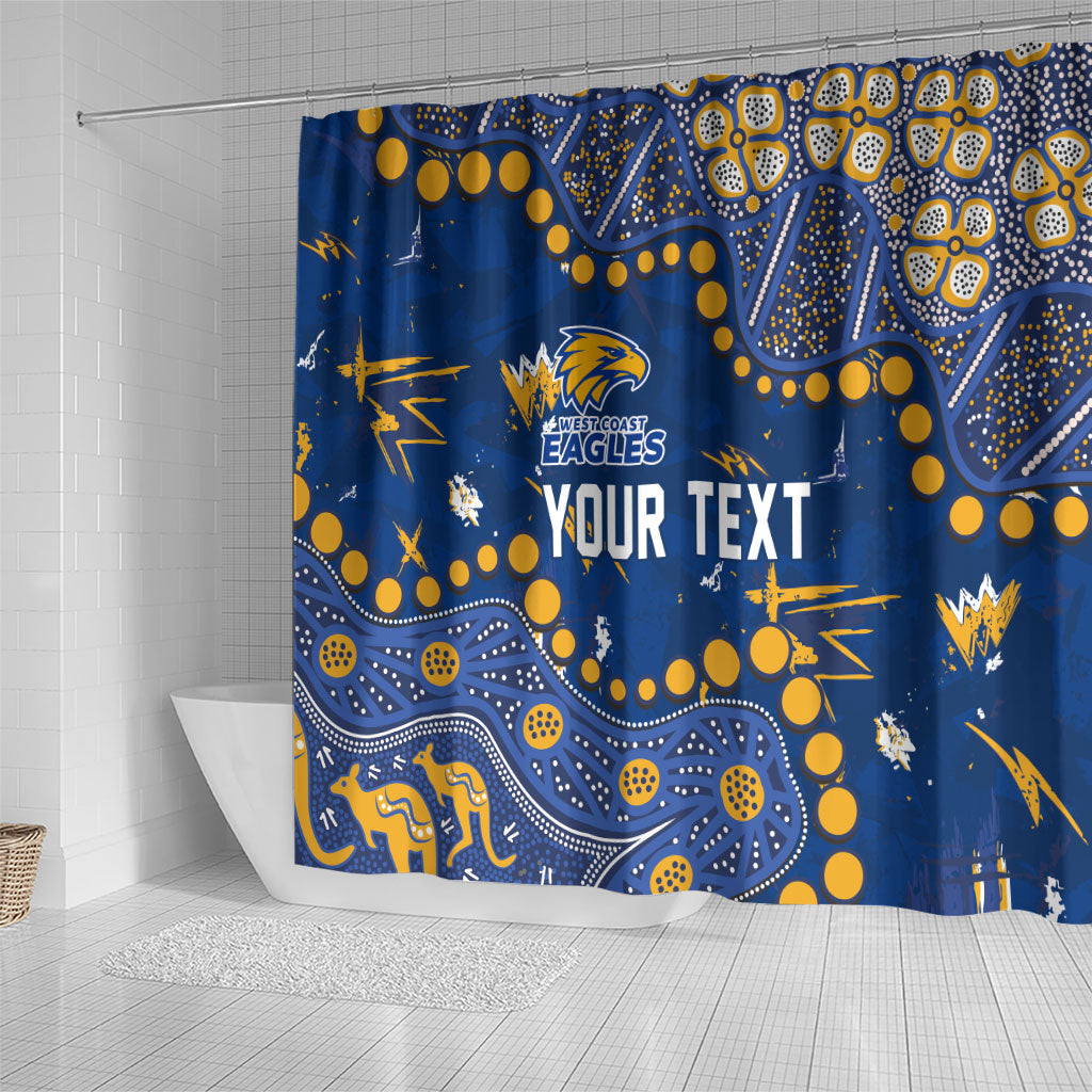Personalized West Coast Eagles Shower Curtain Aboriginal Pattern with Graffiti Style
