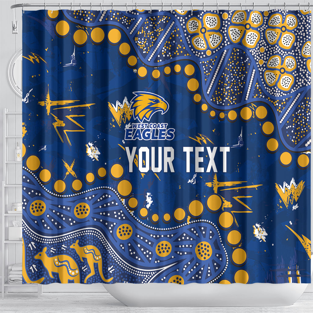 Personalized West Coast Eagles Shower Curtain Aboriginal Pattern with Graffiti Style