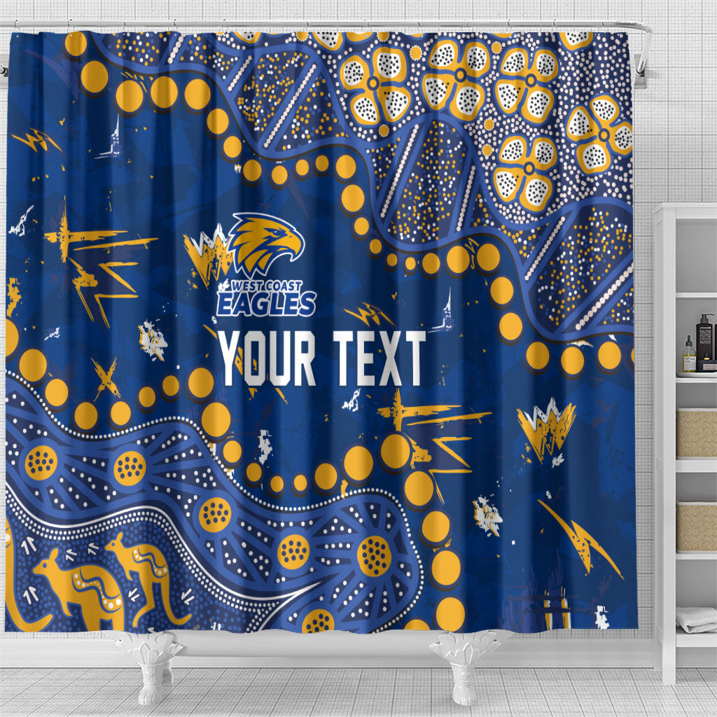 Personalized West Coast Eagles Shower Curtain Aboriginal Pattern with Graffiti Style