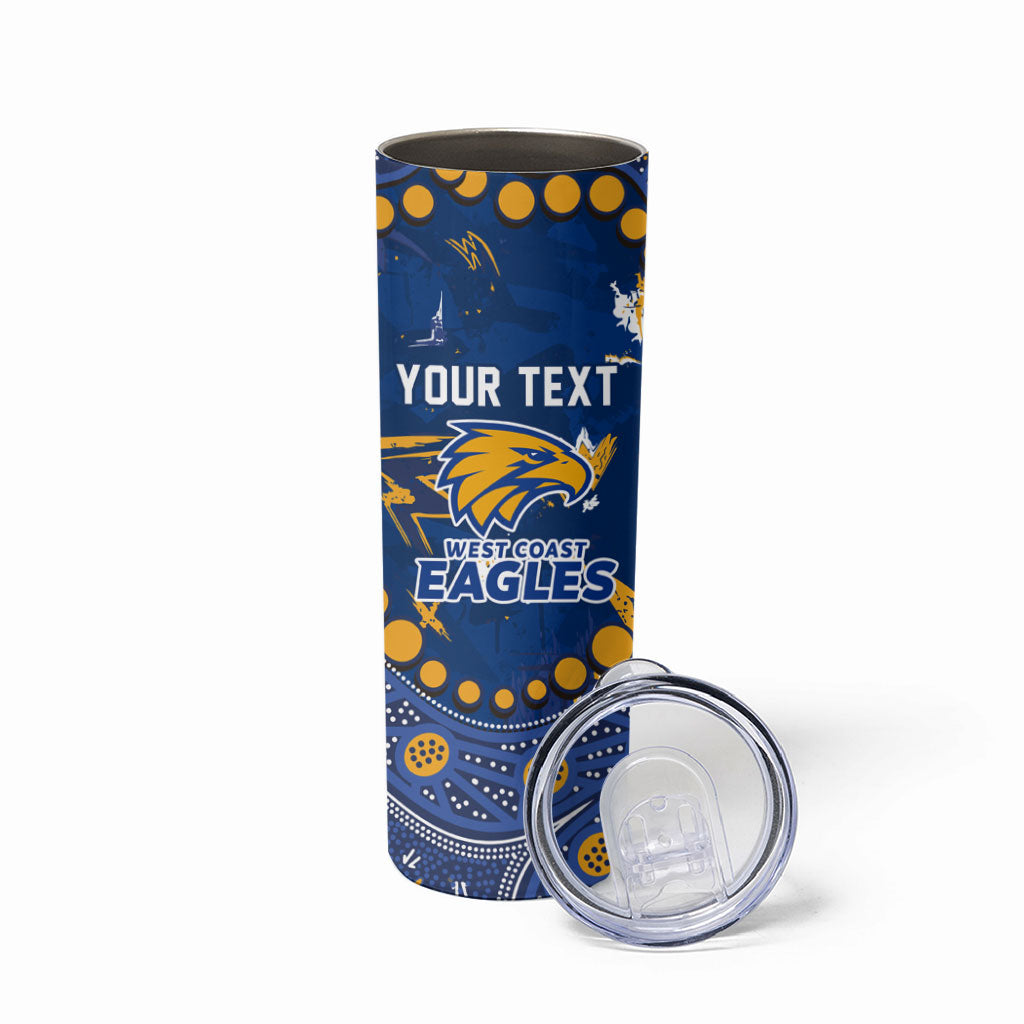 Personalized West Coast Eagles Skinny Tumbler Aboriginal Pattern with Graffiti Style
