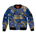 Personalized West Coast Eagles Sleeve Zip Bomber Jacket Aboriginal Pattern with Graffiti Style