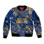 Personalized West Coast Eagles Sleeve Zip Bomber Jacket Aboriginal Pattern with Graffiti Style